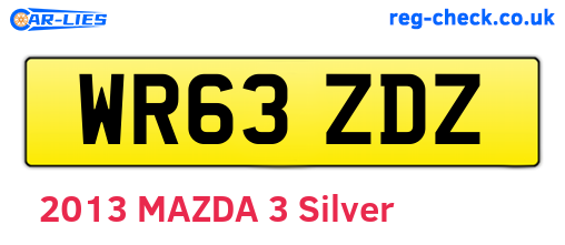 WR63ZDZ are the vehicle registration plates.