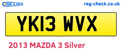 YK13WVX are the vehicle registration plates.