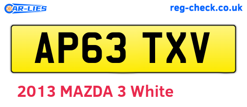 AP63TXV are the vehicle registration plates.