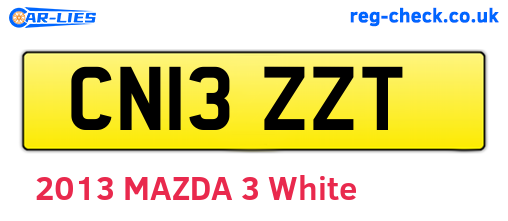 CN13ZZT are the vehicle registration plates.