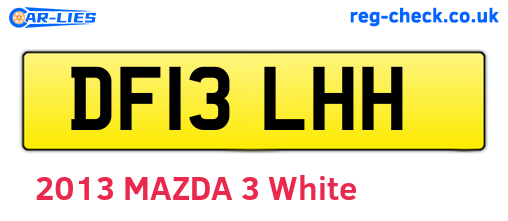 DF13LHH are the vehicle registration plates.