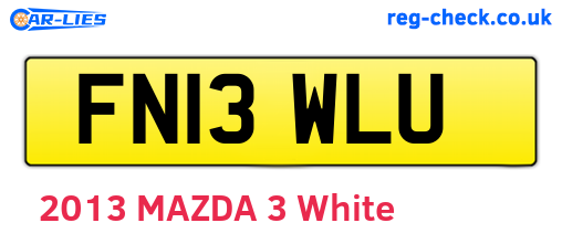 FN13WLU are the vehicle registration plates.
