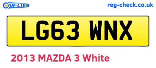 LG63WNX are the vehicle registration plates.