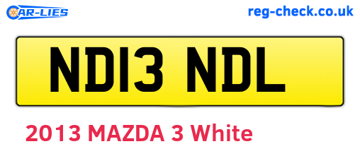 ND13NDL are the vehicle registration plates.