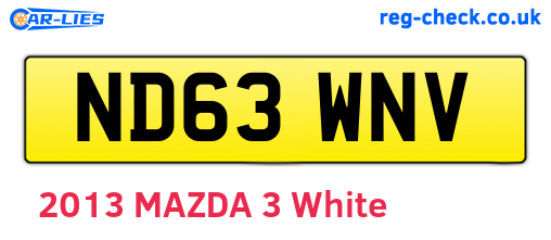 ND63WNV are the vehicle registration plates.