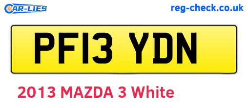 PF13YDN are the vehicle registration plates.
