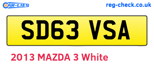 SD63VSA are the vehicle registration plates.