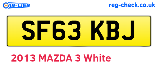 SF63KBJ are the vehicle registration plates.
