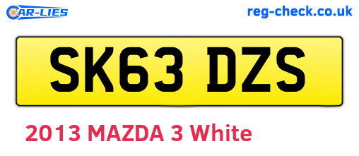 SK63DZS are the vehicle registration plates.