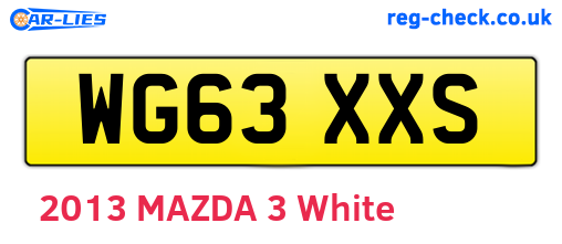 WG63XXS are the vehicle registration plates.