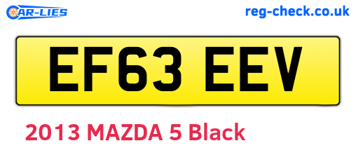 EF63EEV are the vehicle registration plates.