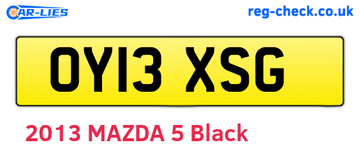 OY13XSG are the vehicle registration plates.