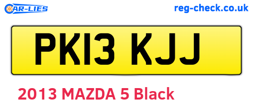 PK13KJJ are the vehicle registration plates.