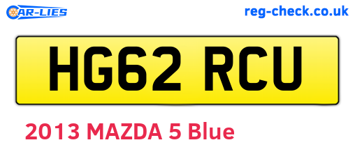 HG62RCU are the vehicle registration plates.