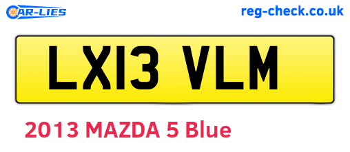 LX13VLM are the vehicle registration plates.