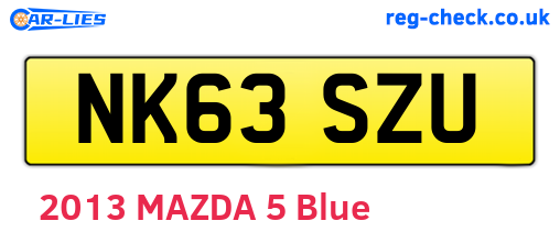 NK63SZU are the vehicle registration plates.