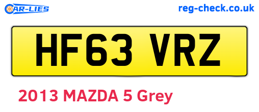 HF63VRZ are the vehicle registration plates.