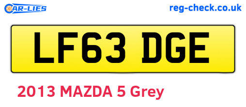 LF63DGE are the vehicle registration plates.