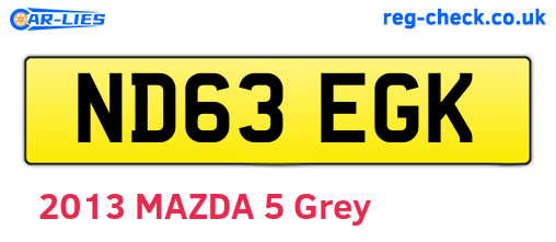 ND63EGK are the vehicle registration plates.