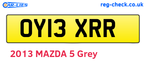 OY13XRR are the vehicle registration plates.