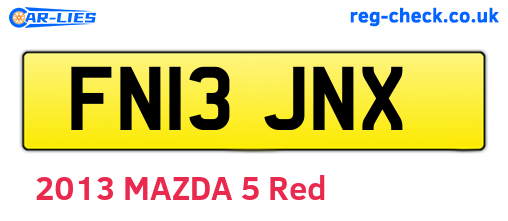 FN13JNX are the vehicle registration plates.