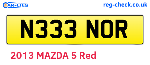 N333NOR are the vehicle registration plates.