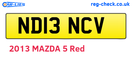 ND13NCV are the vehicle registration plates.