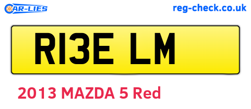 R13ELM are the vehicle registration plates.