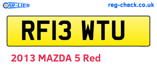 RF13WTU are the vehicle registration plates.
