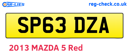 SP63DZA are the vehicle registration plates.