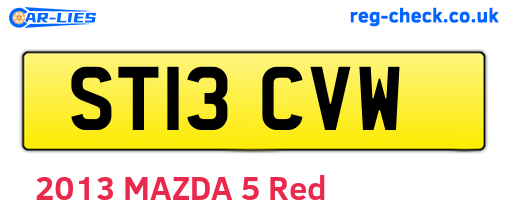 ST13CVW are the vehicle registration plates.