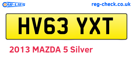 HV63YXT are the vehicle registration plates.