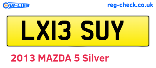 LX13SUY are the vehicle registration plates.