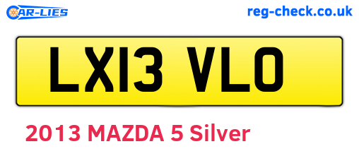 LX13VLO are the vehicle registration plates.