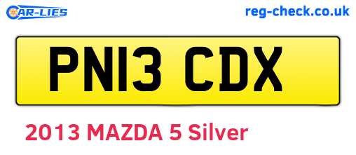 PN13CDX are the vehicle registration plates.