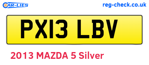 PX13LBV are the vehicle registration plates.