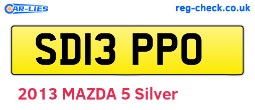 SD13PPO are the vehicle registration plates.