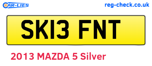 SK13FNT are the vehicle registration plates.