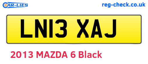 LN13XAJ are the vehicle registration plates.