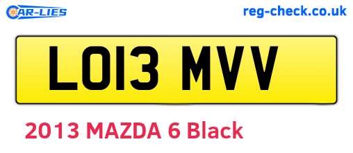 LO13MVV are the vehicle registration plates.