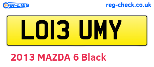 LO13UMY are the vehicle registration plates.