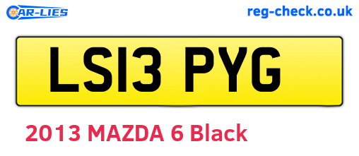 LS13PYG are the vehicle registration plates.