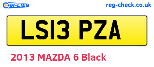 LS13PZA are the vehicle registration plates.