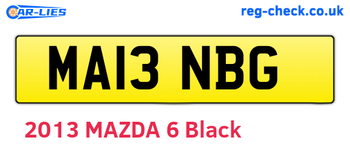 MA13NBG are the vehicle registration plates.