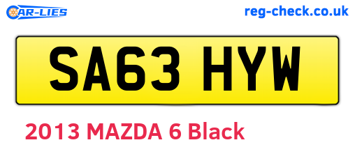 SA63HYW are the vehicle registration plates.