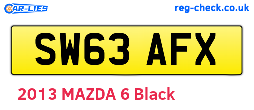 SW63AFX are the vehicle registration plates.