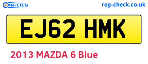 EJ62HMK are the vehicle registration plates.