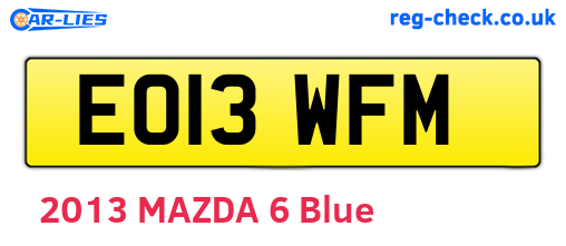 EO13WFM are the vehicle registration plates.