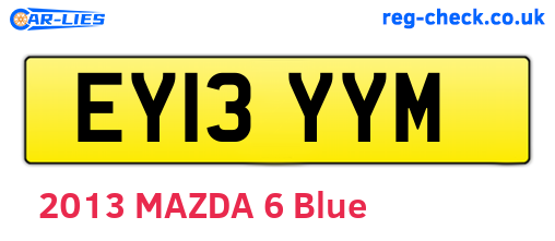 EY13YYM are the vehicle registration plates.