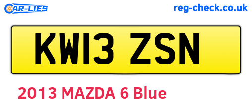 KW13ZSN are the vehicle registration plates.